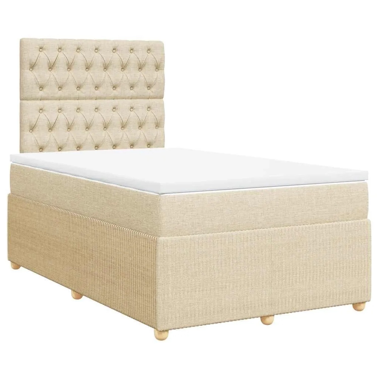 vidaXL Boxspringbett mit Matratze Creme 120x190 cm Stoff 3292007 günstig online kaufen