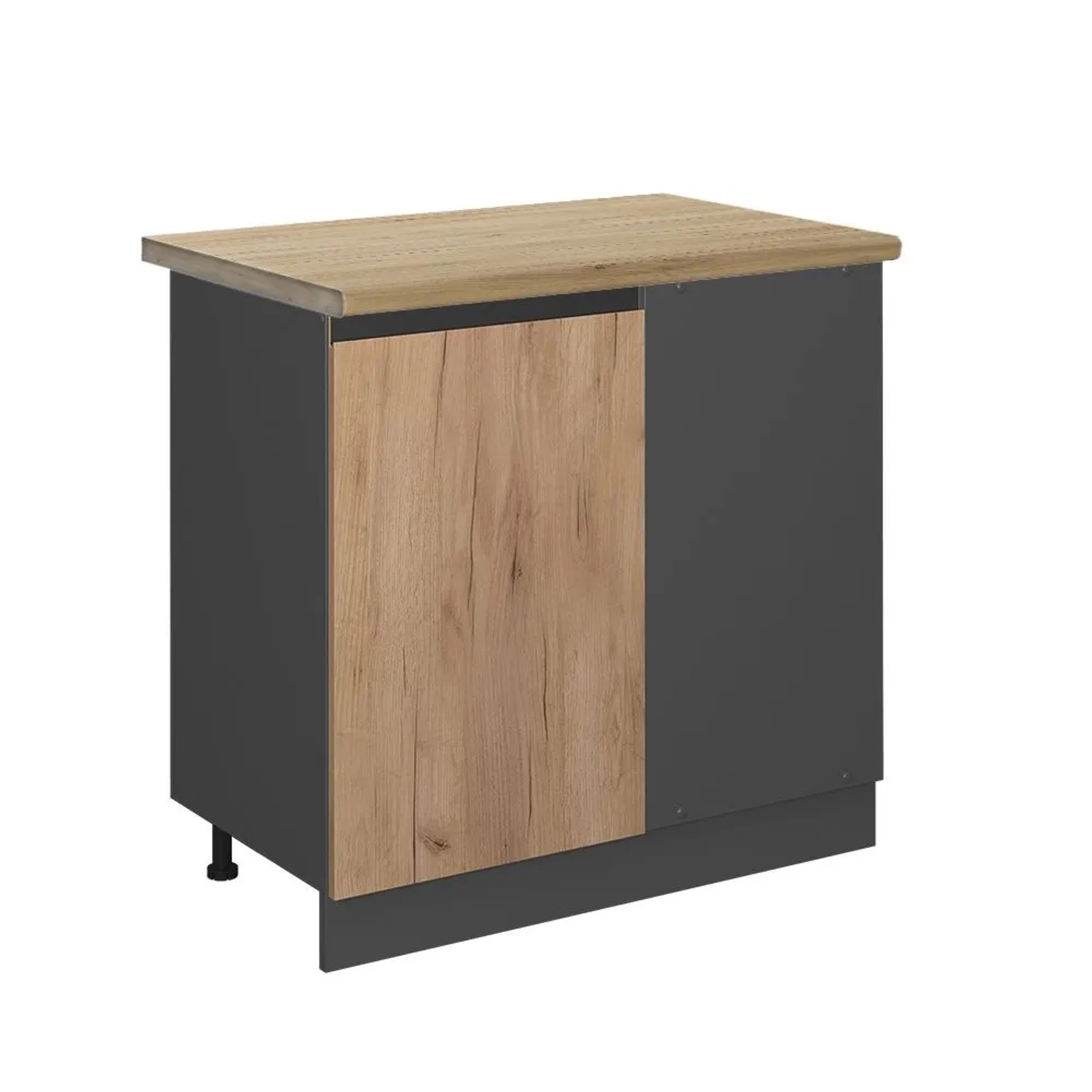 Vicco Eckunterschrank R-Line Goldkraft Eiche Anthrazit 86 cm J-Shape AP Eiche