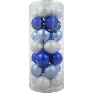 Vitbis Weihnachtskugeln Arctic Mix, 28 Stück, Ø 6cm, in Blau- und Silber-Tönen.