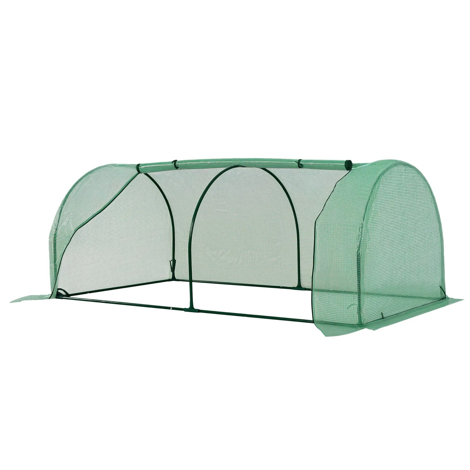 Outsunny Gewächshaus mit Rollfenster aus Stahl 200 x 100 x 80 cm