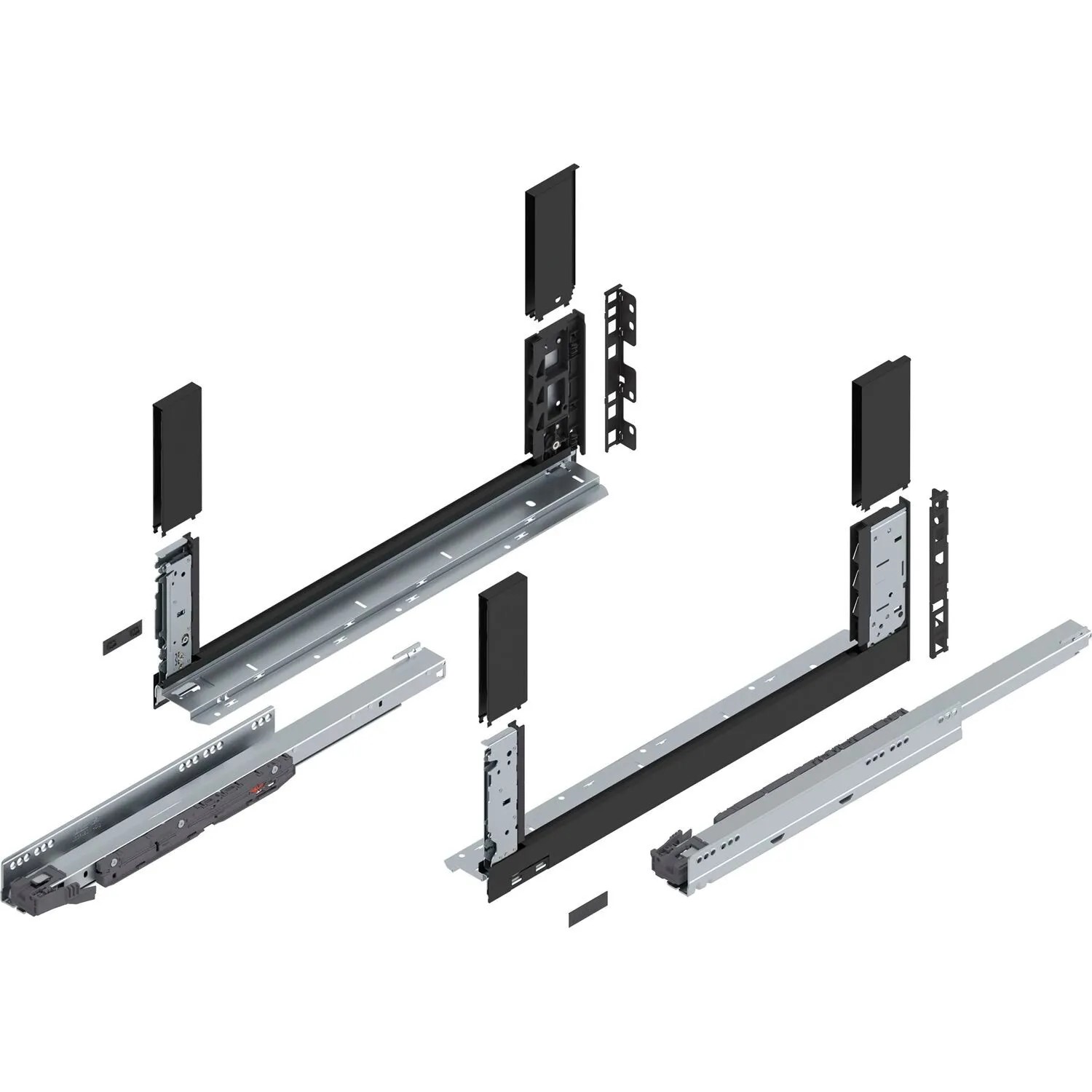Blum Legrabox free Set Höhe C Blumotion S Nennlänge 550 mm 40 kg Carbonschwarz