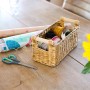HMF 37279-30CM Aufbewahrungskorb Badezimmer Korb Geflochten Wasserhyazinthe Holzgriffen 30 x 15 x 13 cm_4