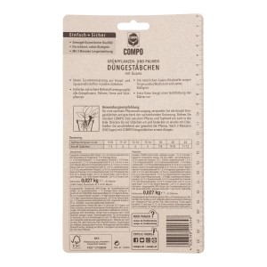 Compo Düngestäbchen für Grünpflanzen und Palmen mit Guano, 30 Stück.