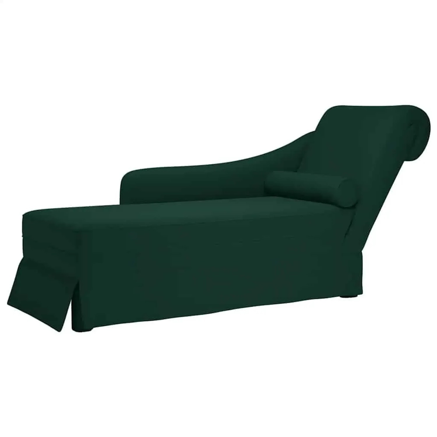 vidaXL Chaiselongue mit Nackenrolle Rechter Armlehne Dunkelgrün Samt 4009784