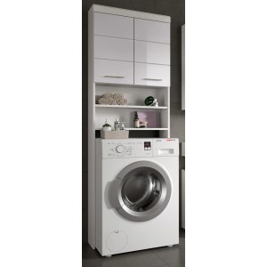 Inn.Furn Waschmaschinenschrank in Weiß Hochglanz 63 x 191 cm Shawn