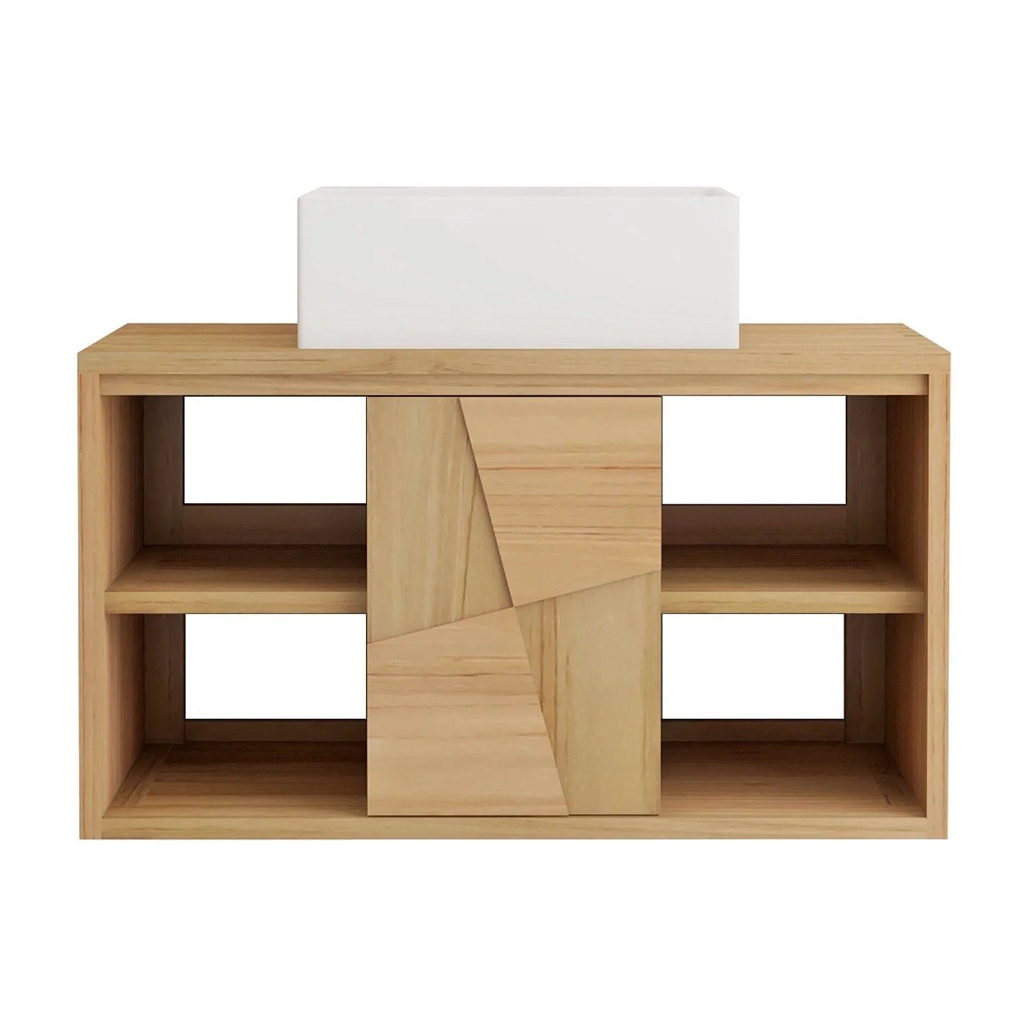 Vente-unique Einzelwaschtisch Sumbawa Naturfarben Hell 80 cm