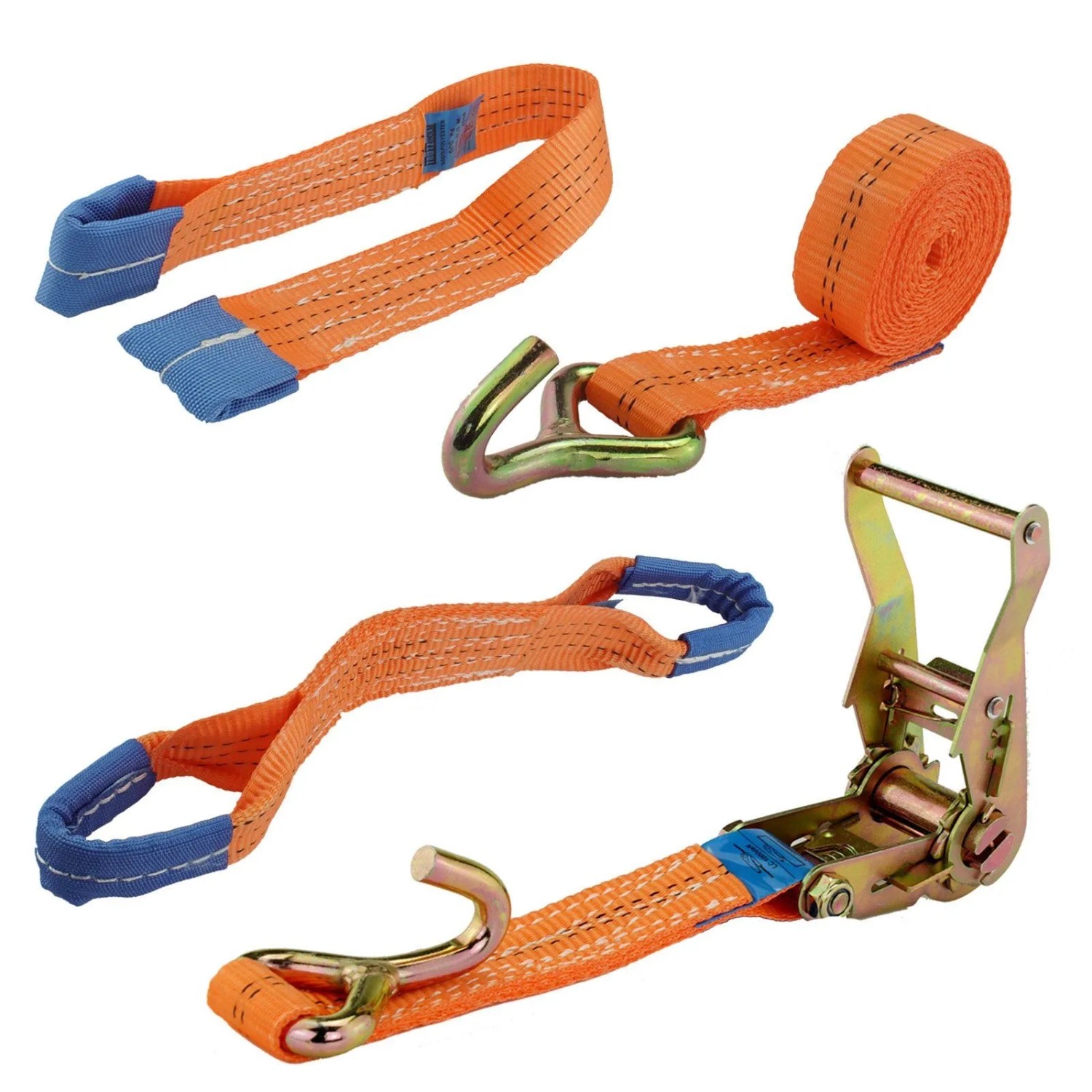 TRUTZHOLM 4x Spanngurte Autotransport Radsicherung Trailer Anhänger Orange