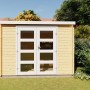 Finn Art Gartenhaus Funny 13, 3x2m, mit Flachdach und Doppeltür. Holz-Gartenhaus ohne Boden.