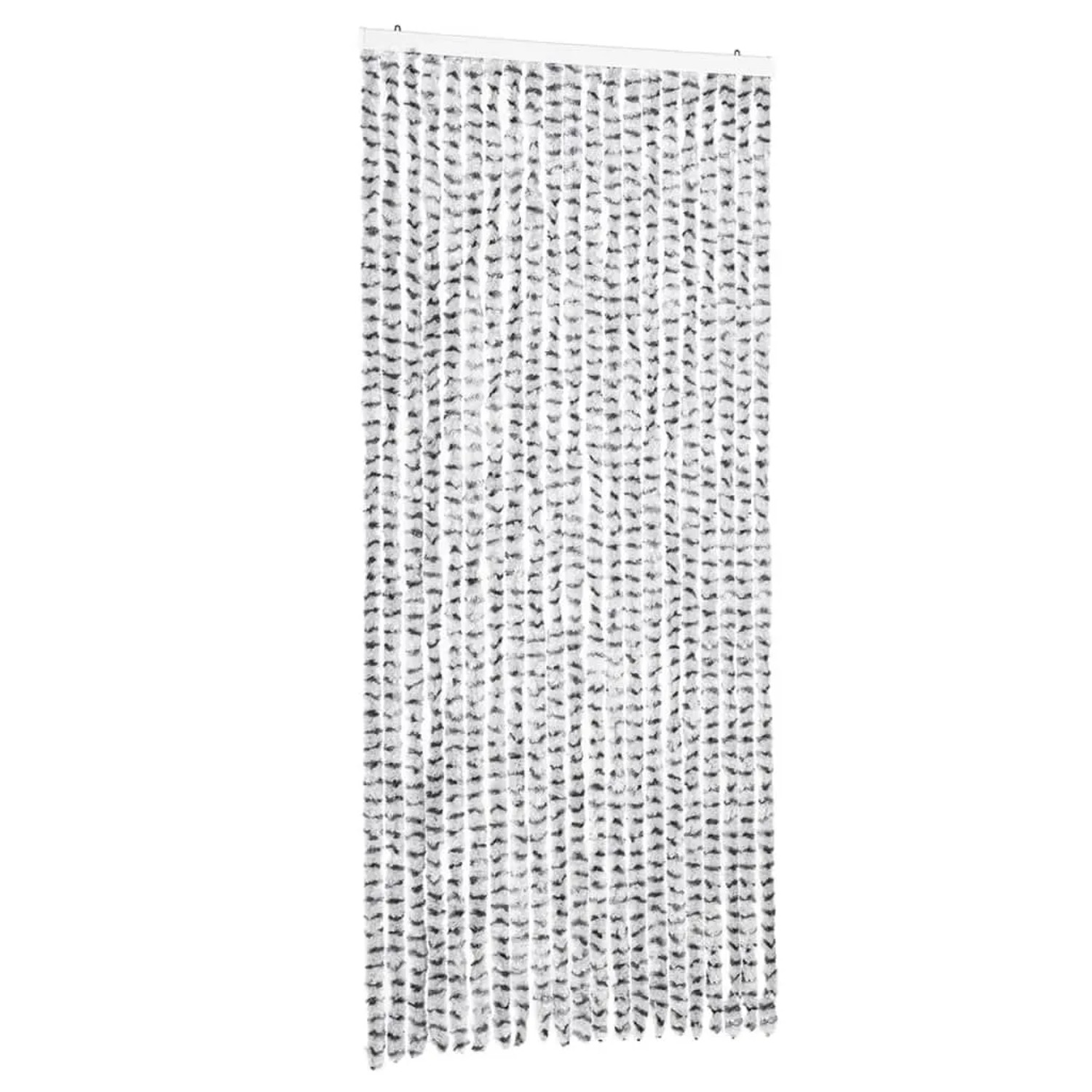 vidaXL Fliegenvorhang Hellgrau und Dunkelgrau 90x200 cm Chenille 377396