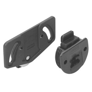 Hettich Montagesatz SlideLine 1plus, brauner Kunststoff, für Schiebetürbeschläge bis 30 kg.