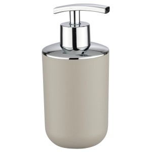 Wenko Seifenspender Brasil Taupe, Kunststoff, mit verchromtem Pumpkopf.