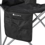 Detailaufnahme: Schwarzer Juskys Campingstuhl Lido mit Seitentasche und Getränkehalter.