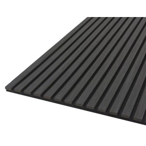 Fibrotech Akustikpaneel Eiche Dunkel, MDF-Paneel mit Holzfurnier für Schallschutz und Wandgestaltung.