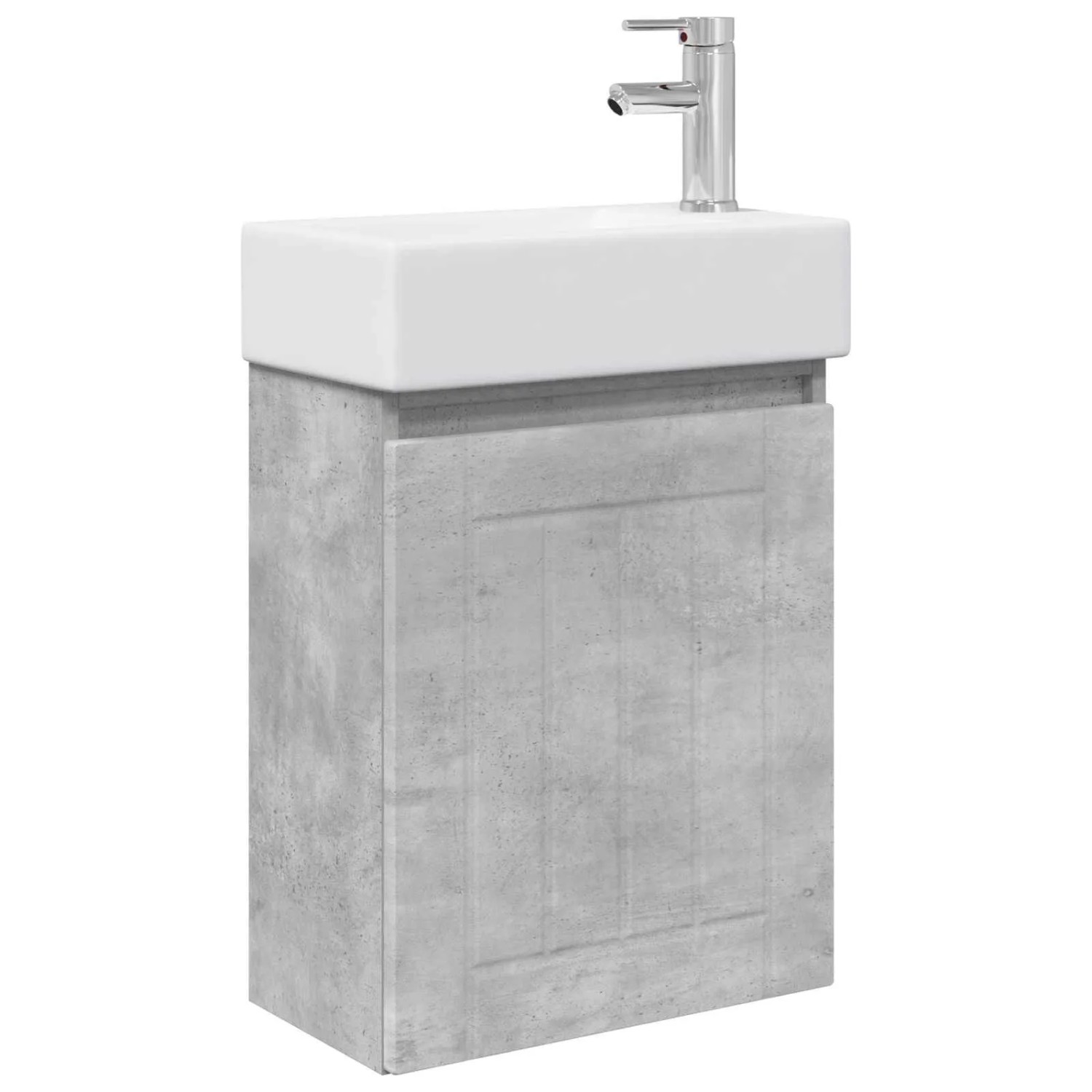 vidaXL Badezimmer Waschtischunterschrank mit Wasserhahn Betongrau 889494