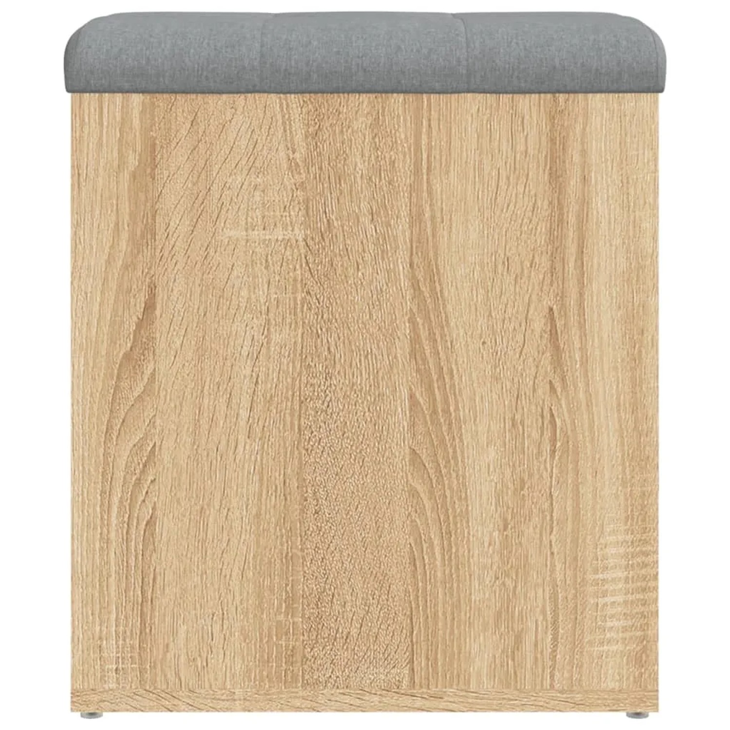 Sitzbank Sonoma-Eiche mit grauem Kissen, Stauraum, Möbel für Flur oder Wohnzimmer.