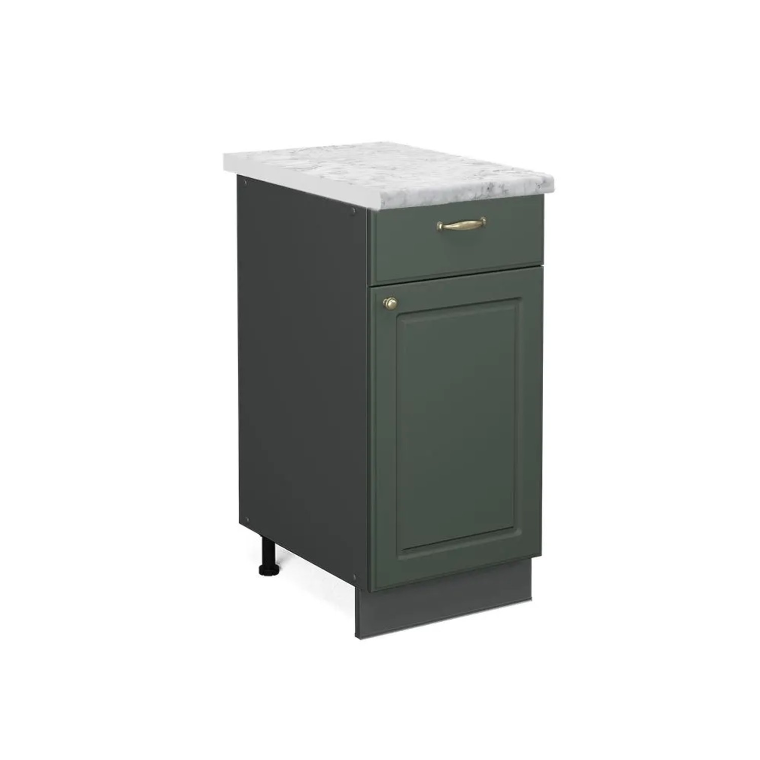 Vicco Küchenunterschrank Fame-Line Grün-Gold Landhaus Anthrazit 40 cm AP Marmor
