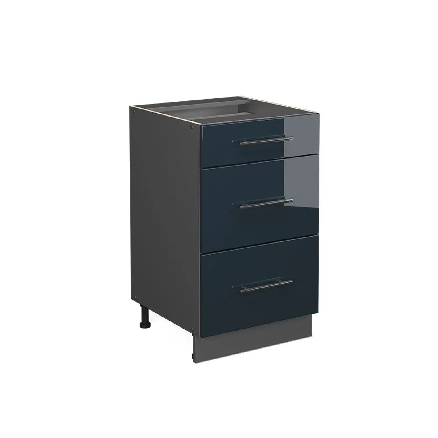 Vicco Schubladenschrank Fame-Line DunkelBlau Hochglanz 50 cm ohne Arbeitsplatte