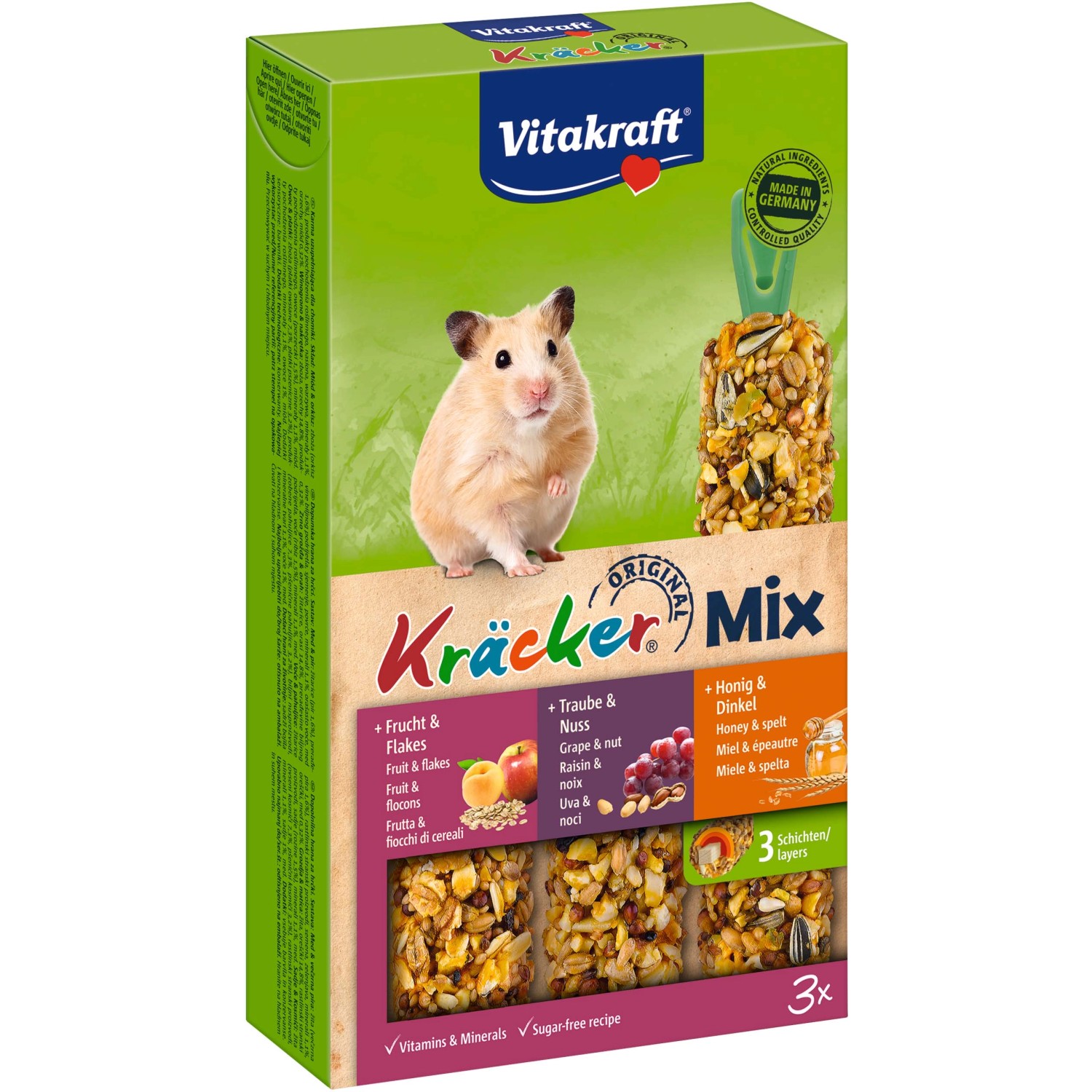 Vitakraft Kräcker Trio Honig-Nuss-Frucht 3 Stück / 168 g