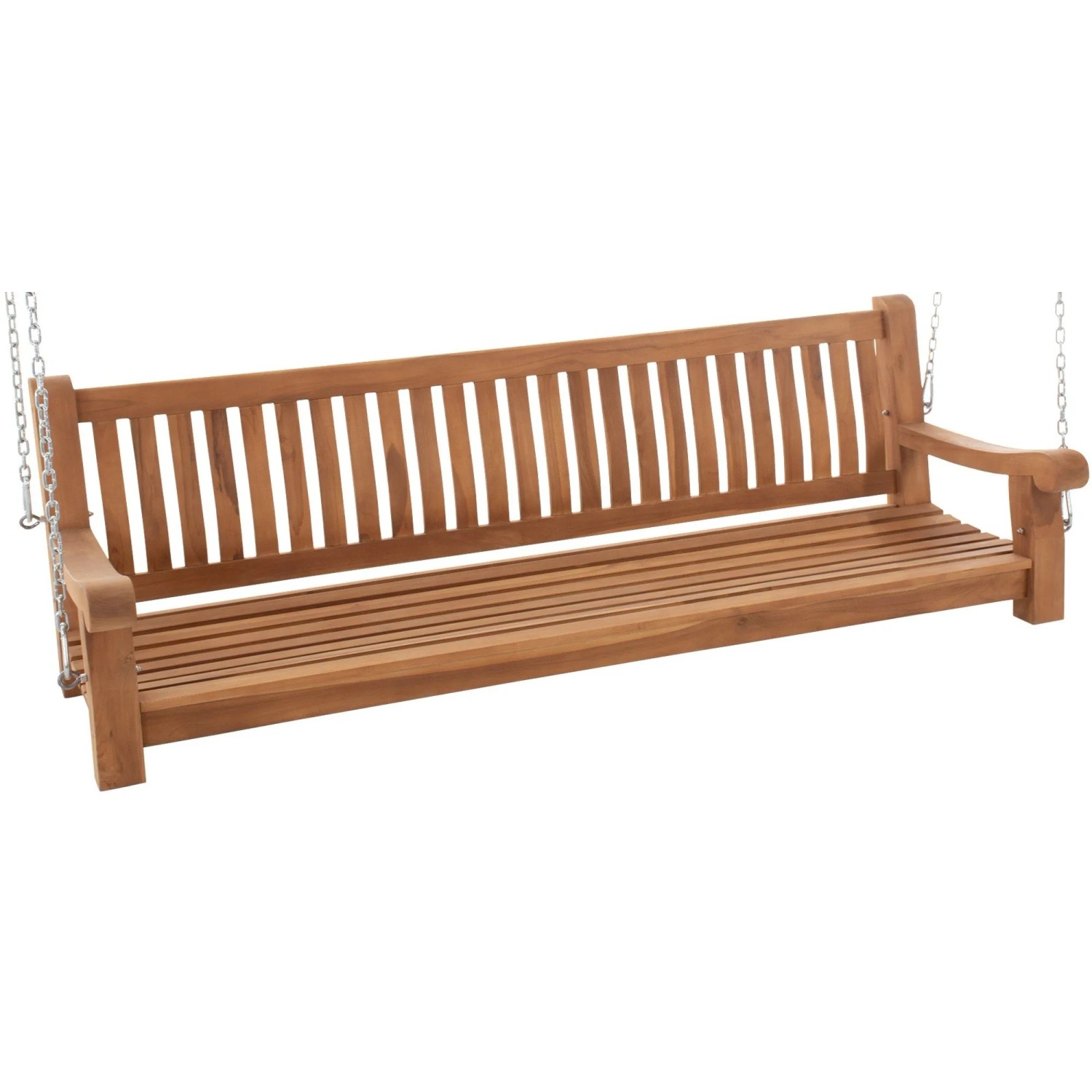 DELUKE Schaukelbank MUVER Holz Teak 200x70x62cm Hängebank Gartenschaukel Zum Aufhängen Veranda-Schaukel