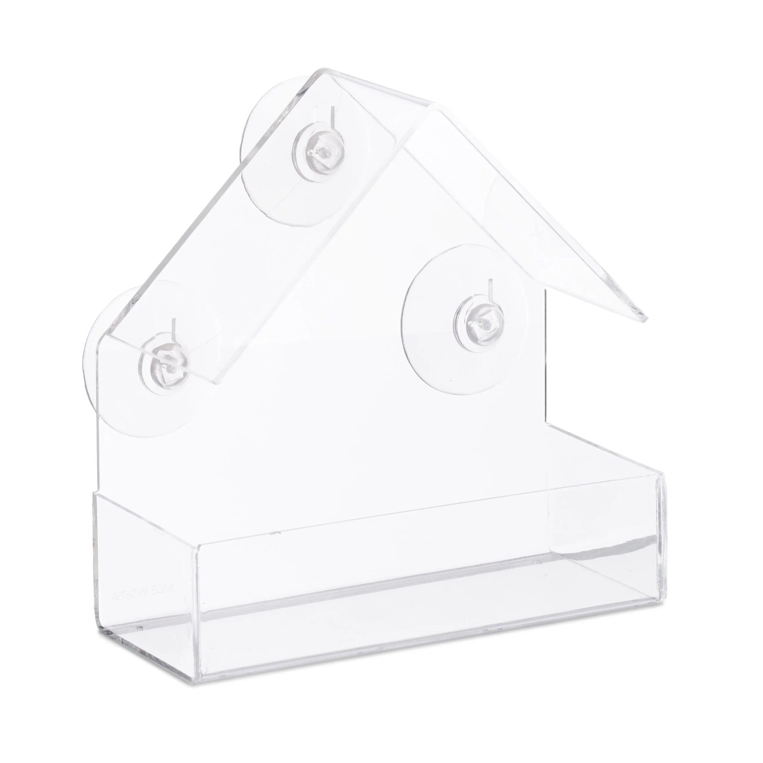 Relaxdays Fenster Vogelfutterhaus Acrylglas PVC Transparent Mit Saugnäpfen 15 cm x 15 cm x 7 cm