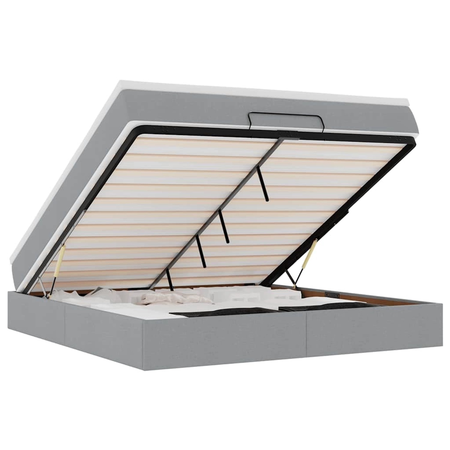 vidaXL Ottoman-Bett mit Matratze Hellgrau 180x200 cm Stoff 3311127