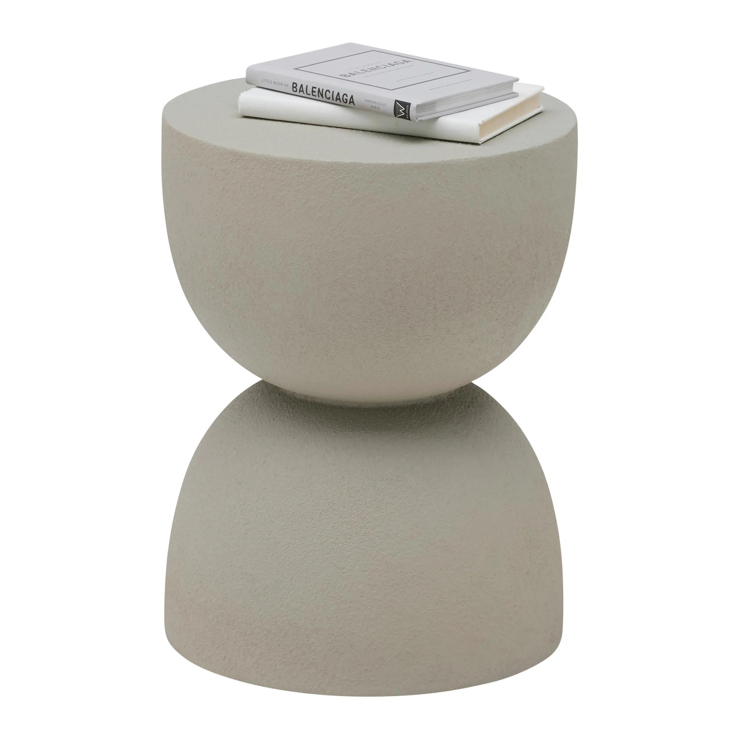 Premium Living Hocker Tondo Steinoptik Hellgrau