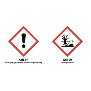 Gefahrensymbole für Planet Pool Schnell Chlor Granulat: Reizend, umweltgefährlich.