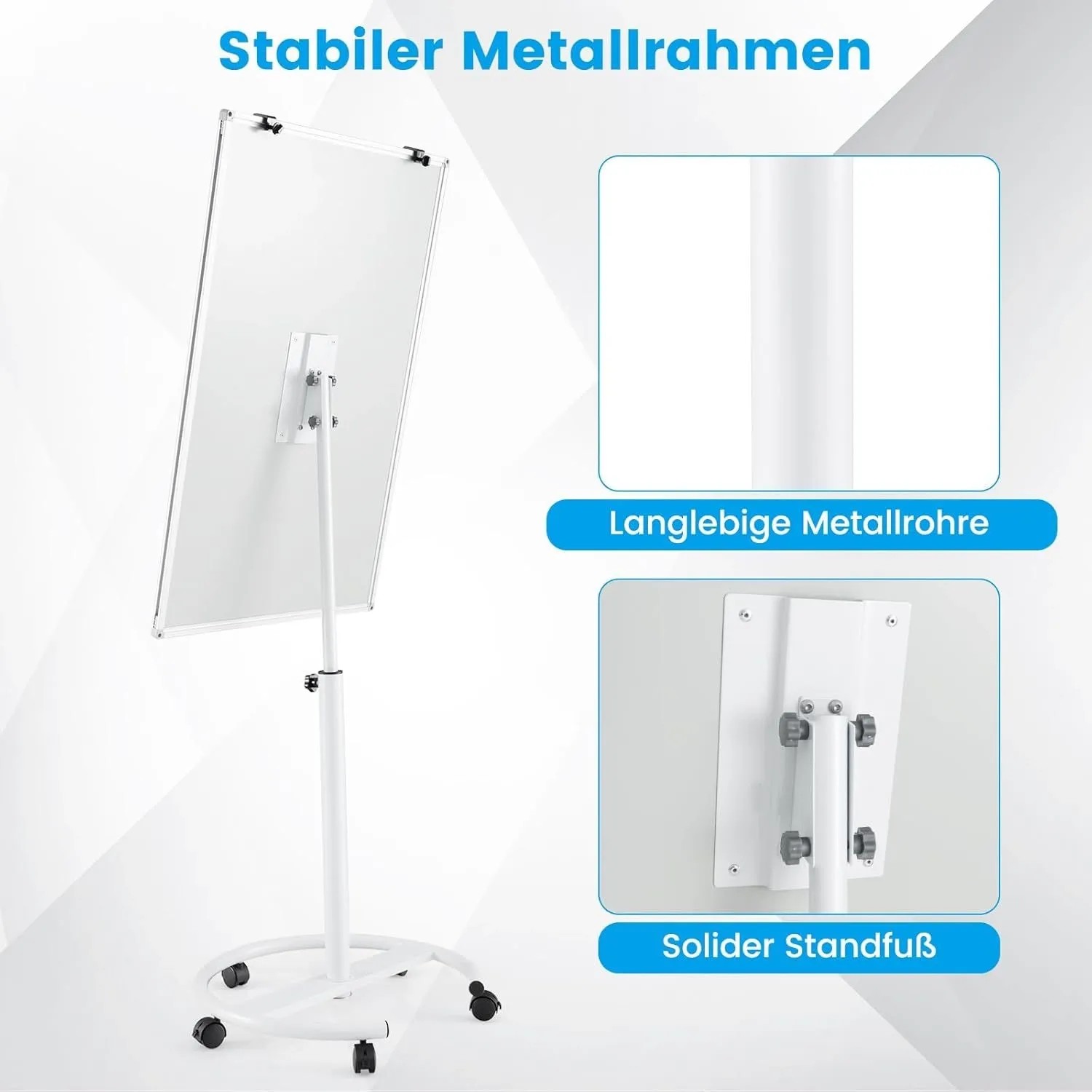 Costway Flipchart Ständer Mobiles Whiteboard Weiß 100 x 65 cm_5