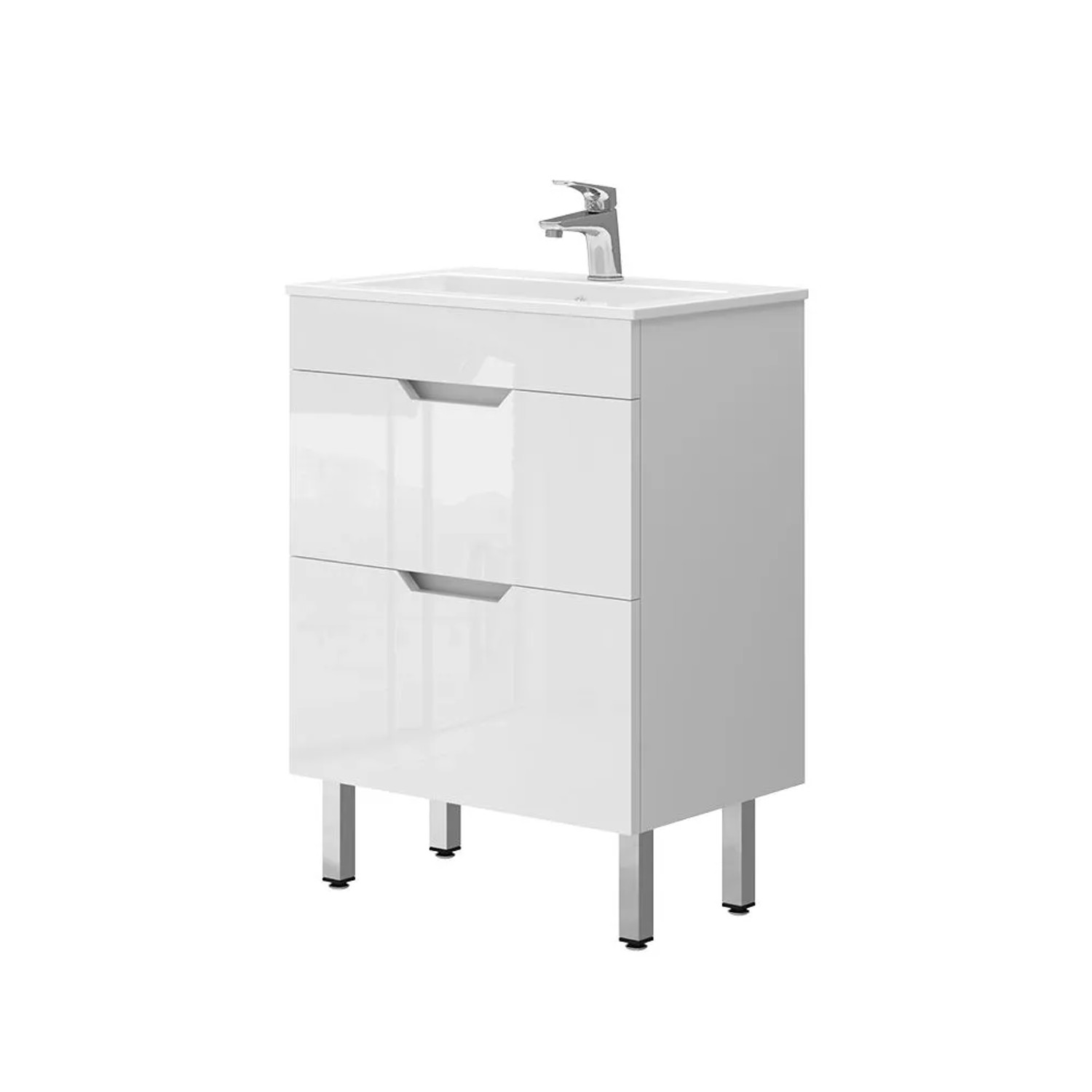 Vicco Waschbeckenunterschrank Clayton Weiß 60 x 82 2-teilig