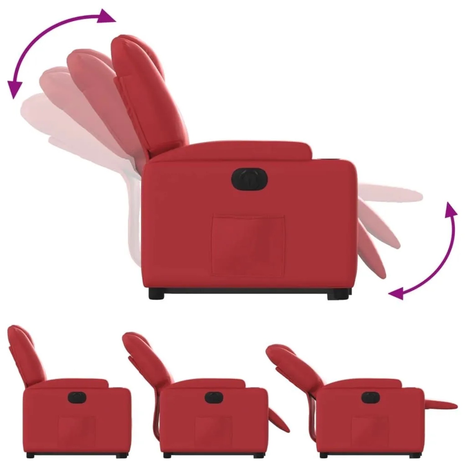 vidaXL Relaxsessel mit Aufstehhilfe Elektrisch Rot Kunstleder 3204449_7