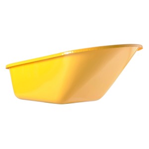 Gelbe Haemmerlin Ersatzmulde, 110 l Tiefmulde mit 4 Löchern, lackiert.