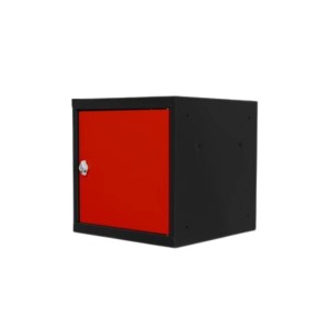 PROREGAL Schließfachwürfel Blocky Mit Drehriegelschloss Für Vorhängeschloss 40x40x40cm Anthrazit/Verkehrsrot