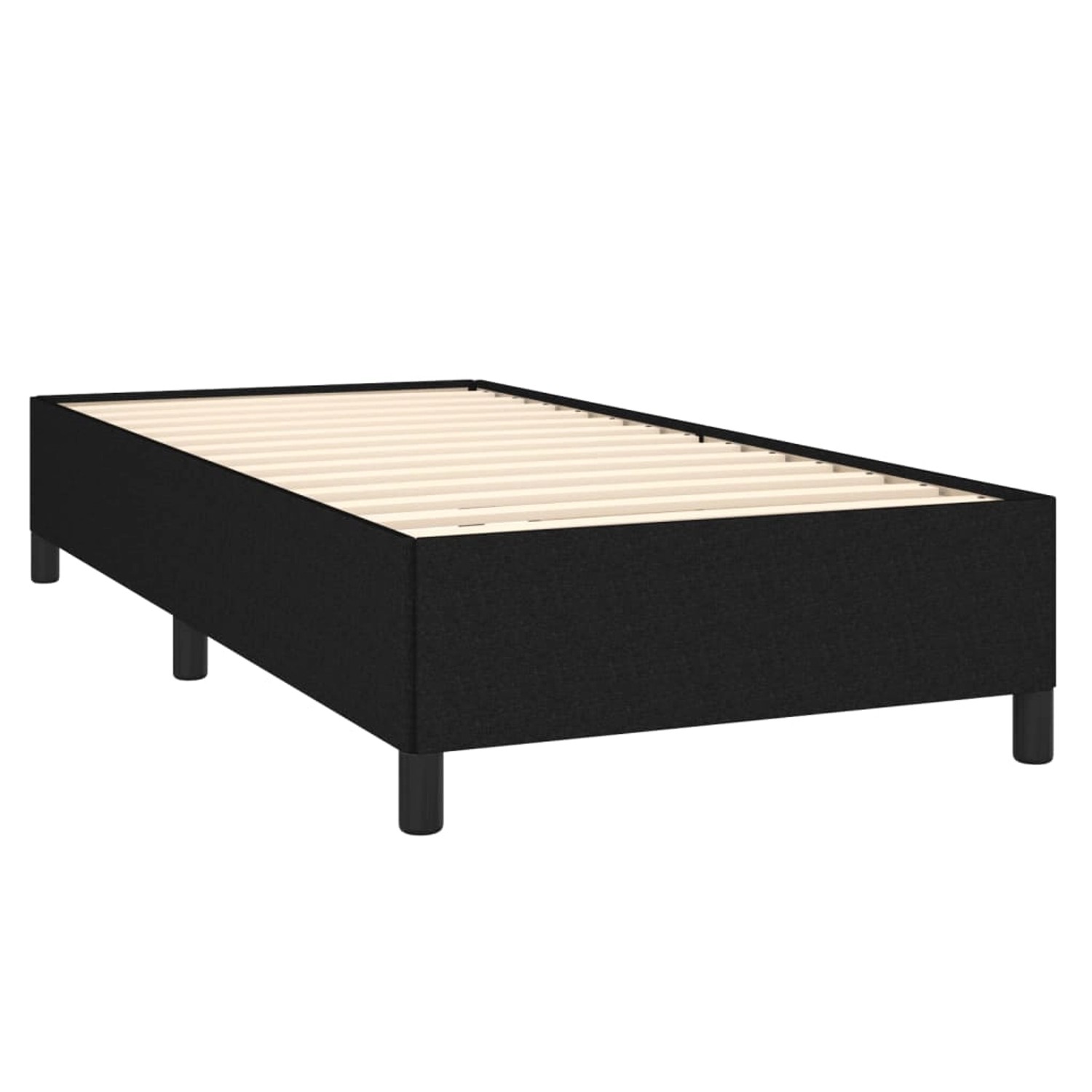 Schwarzes vidaXL Boxspringbett 90x200 cm mit Lattenrost. Bett für erholsamen Schlaf.