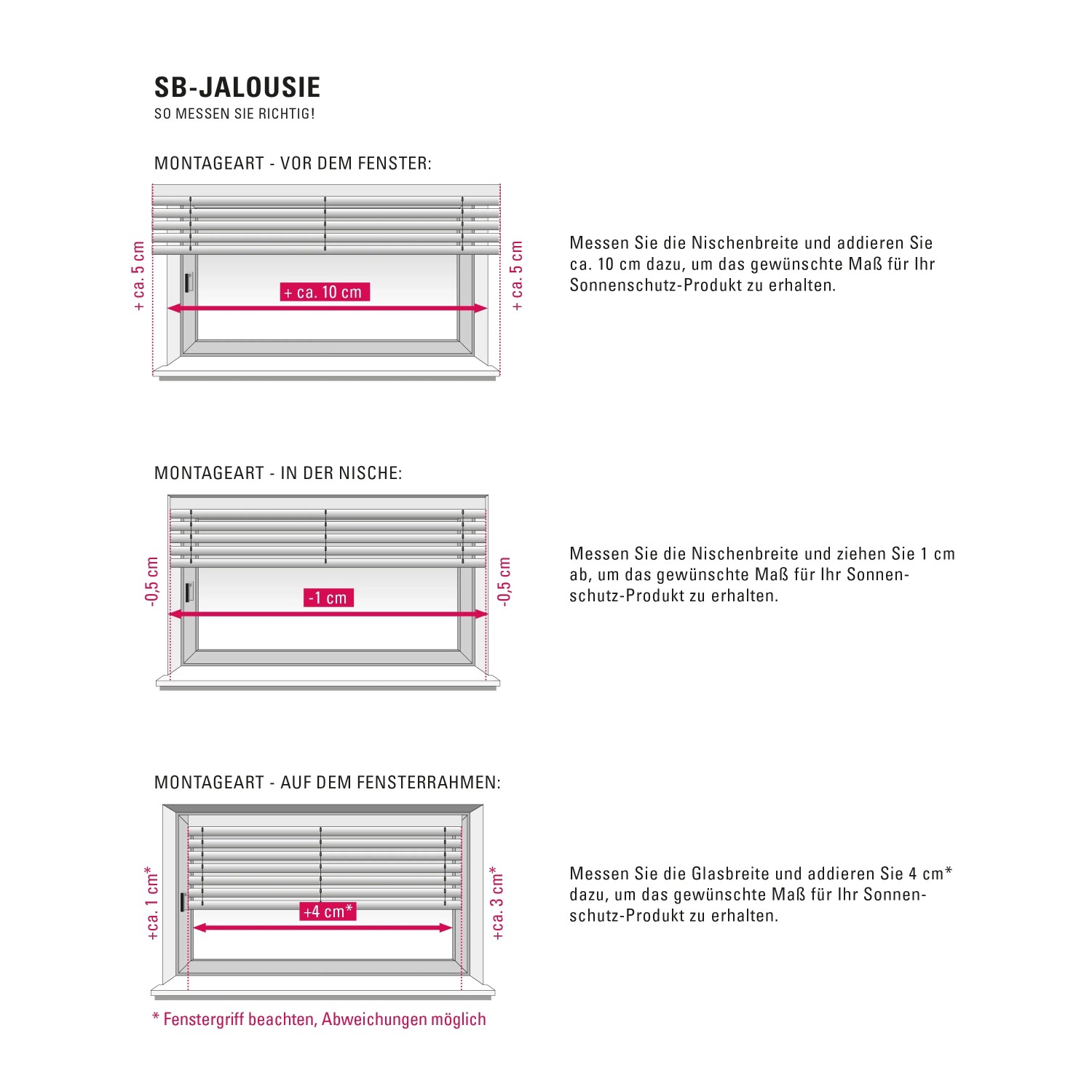 Anleitung: Gardinia Aluminium Jalousie Montage vor Fenster, in Nische und auf Fensterrahmen.