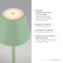 Grüne LED-Akku-Tischleuchte Euria von Just Light, dimmbar, für Innen & Außen.
