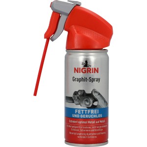Nigrin Graphit-Spray 100ml Dose mit rotem Sprühkopf für Wartung und Autoreparatur.