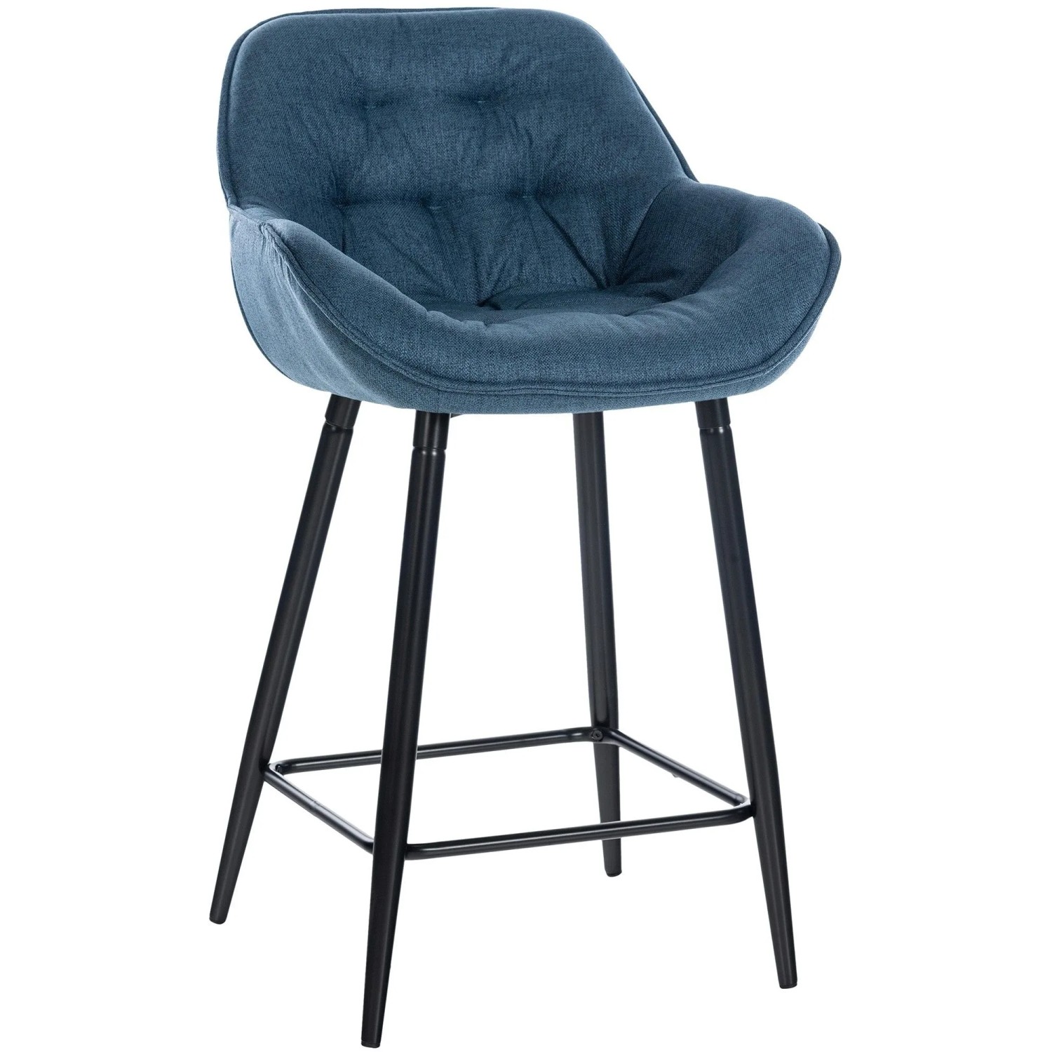 DELUKE Barhocker KUTOR Stoff Blau 54x57,5x93,5cm Barstuhl Mit Lehne Tresenhocker Tresenstuhl