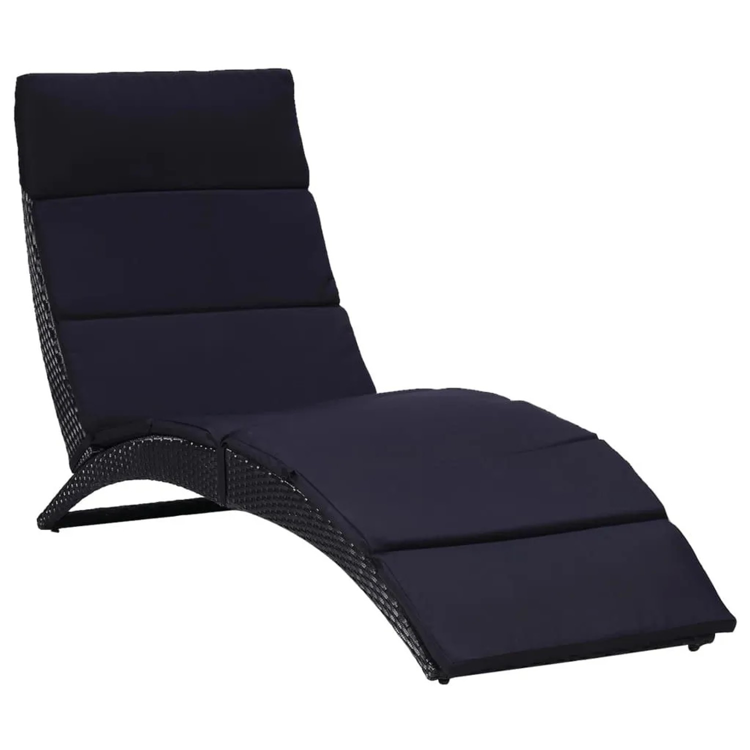 Furnicato Sonnenliege Poly Rattan Mit Polster 162x64x86 Cm Grau Wetterbeständig Und Zusammenklappbar