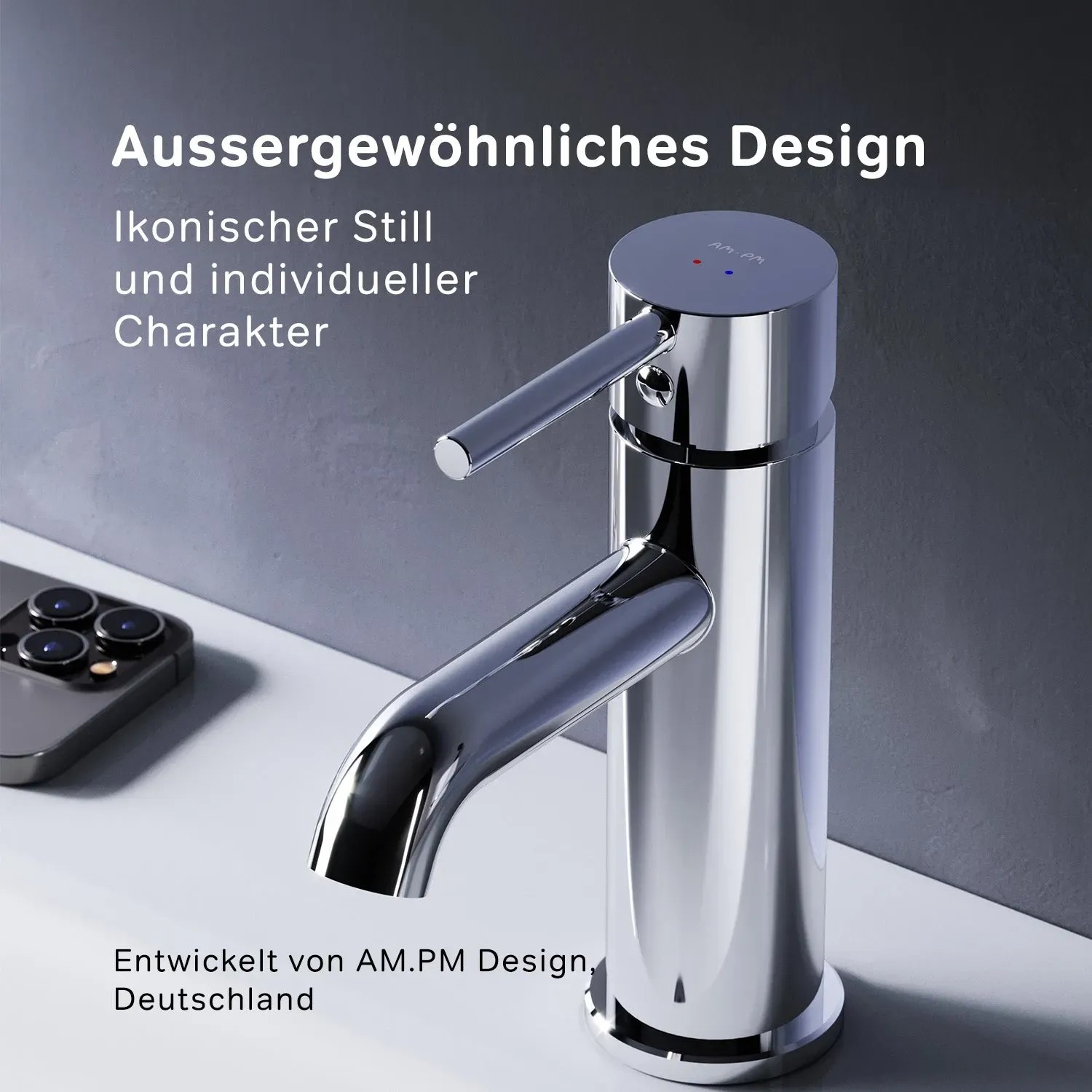 AM.PM Einhebel-Waschtischarmatur Spike Wasserhahn Bad aus Messing 