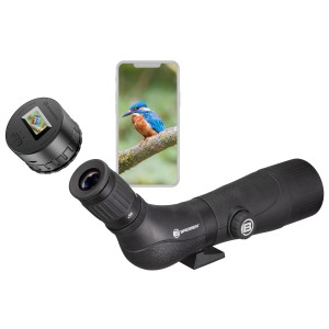 Bresser Spektar Spektiv mit WLAN-Okularkamera und Display, geeignet zur Tierbeobachtung.