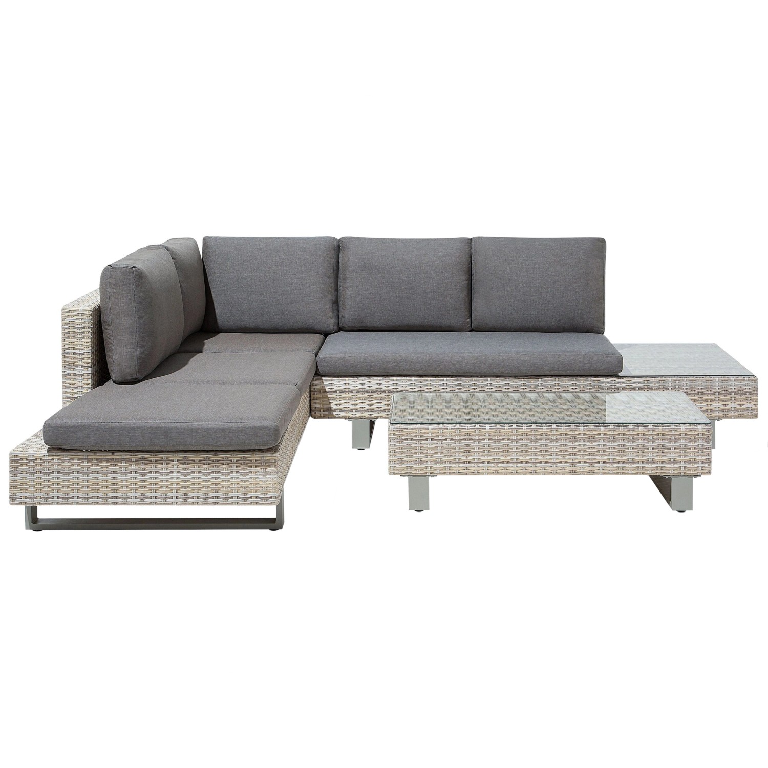 Beliani Lounge Set LANCIANO Grau Beige 210x261x69