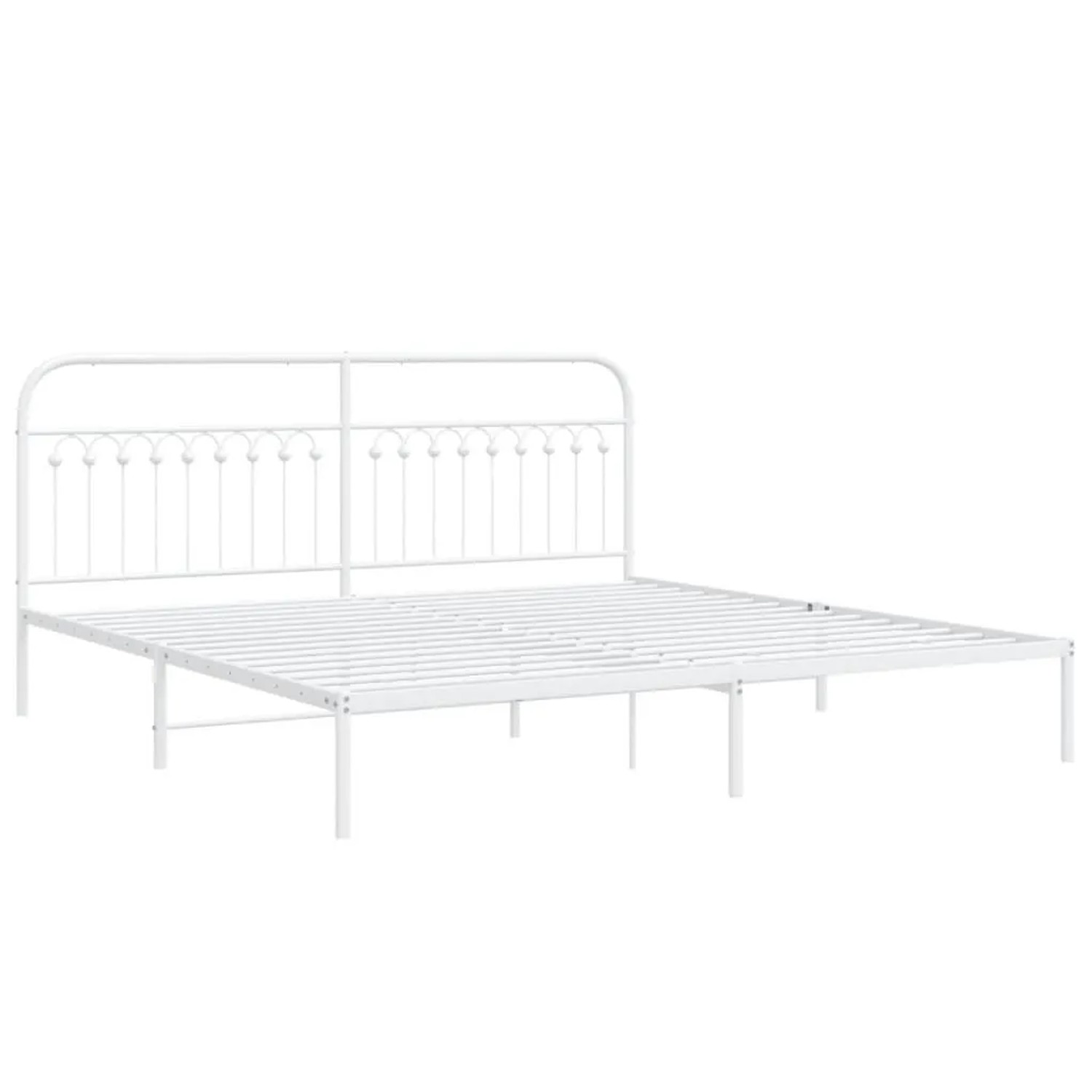vidaXL Bettgestell mit Kopfteil Metall Weiß 193x203 cm 376655 günstig online kaufen