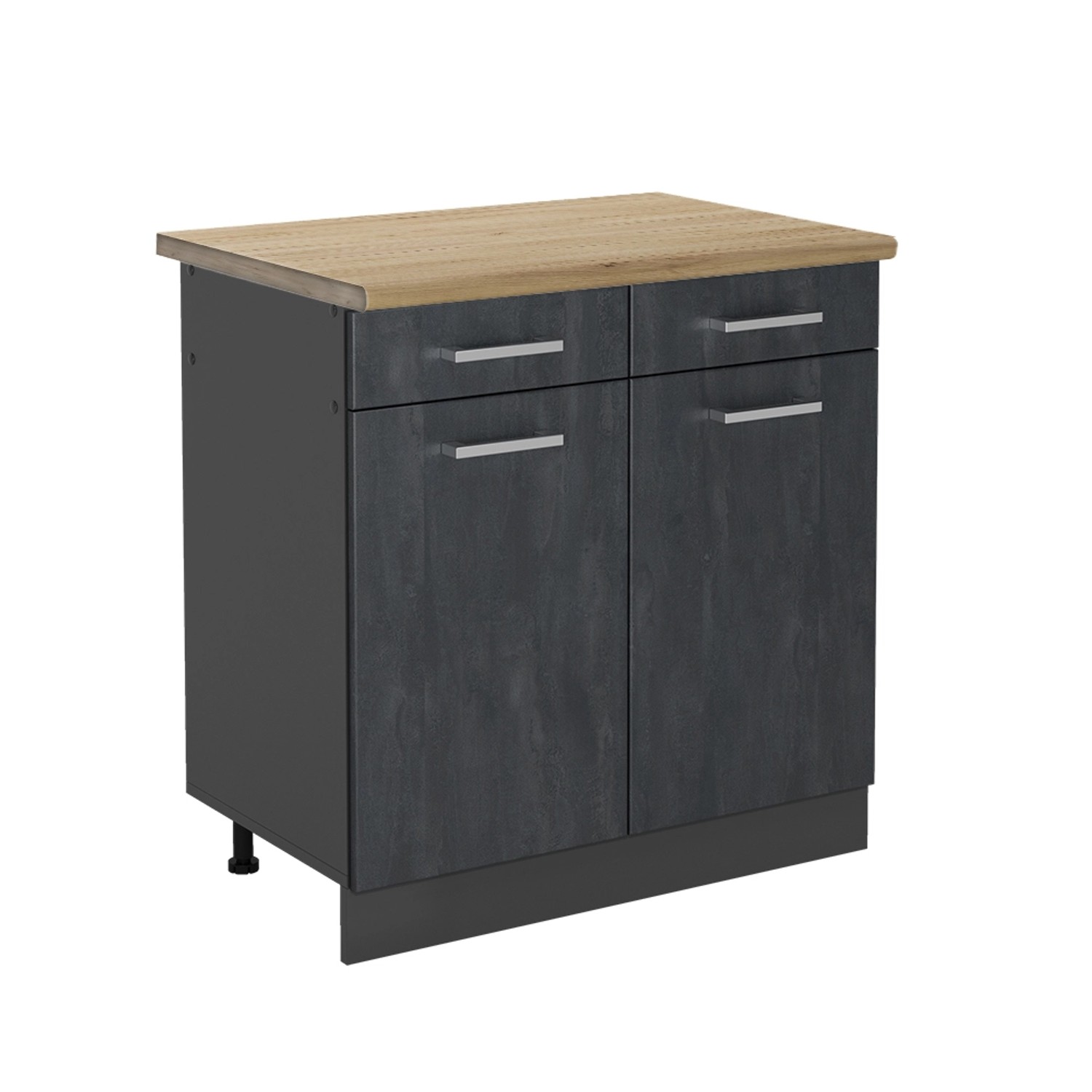 Vicco Unterschrank R-Line, Schwarz Beton/Anthrazit, 80 günstig online kaufen