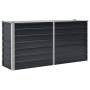 Anthrazitfarbenes furnicato Garten-Hochbeet aus verzinktem Stahl, 160x40x77 cm.