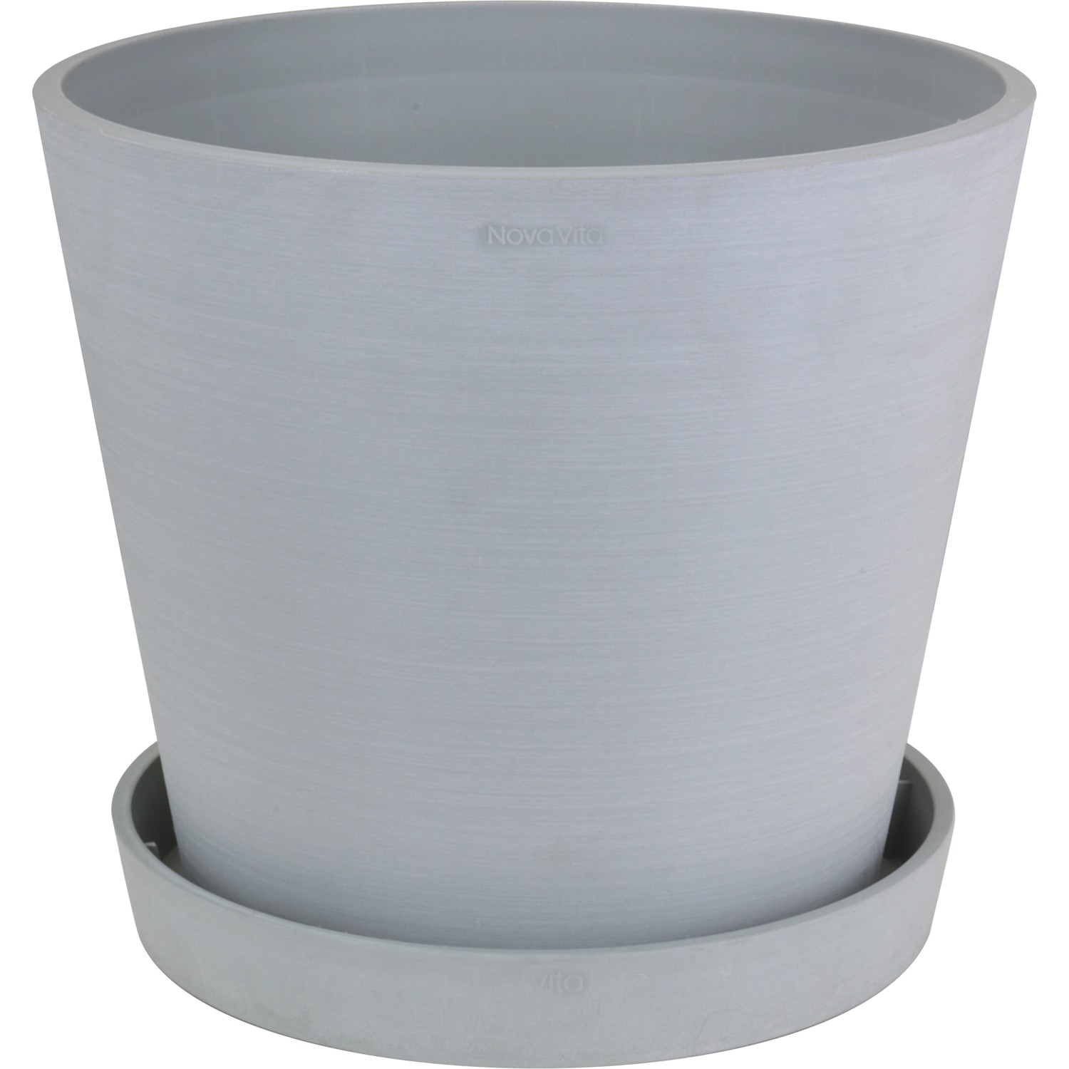 Weißer, konischer A.H.G. Übertopf Leonardo, 10x9,5 cm, mit Untersetzer. Für Innen- und Außenbereich.