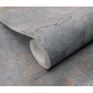 Rolle Erismann Vliestapete Melissa Venora Anthrazit mit Steinmuster.