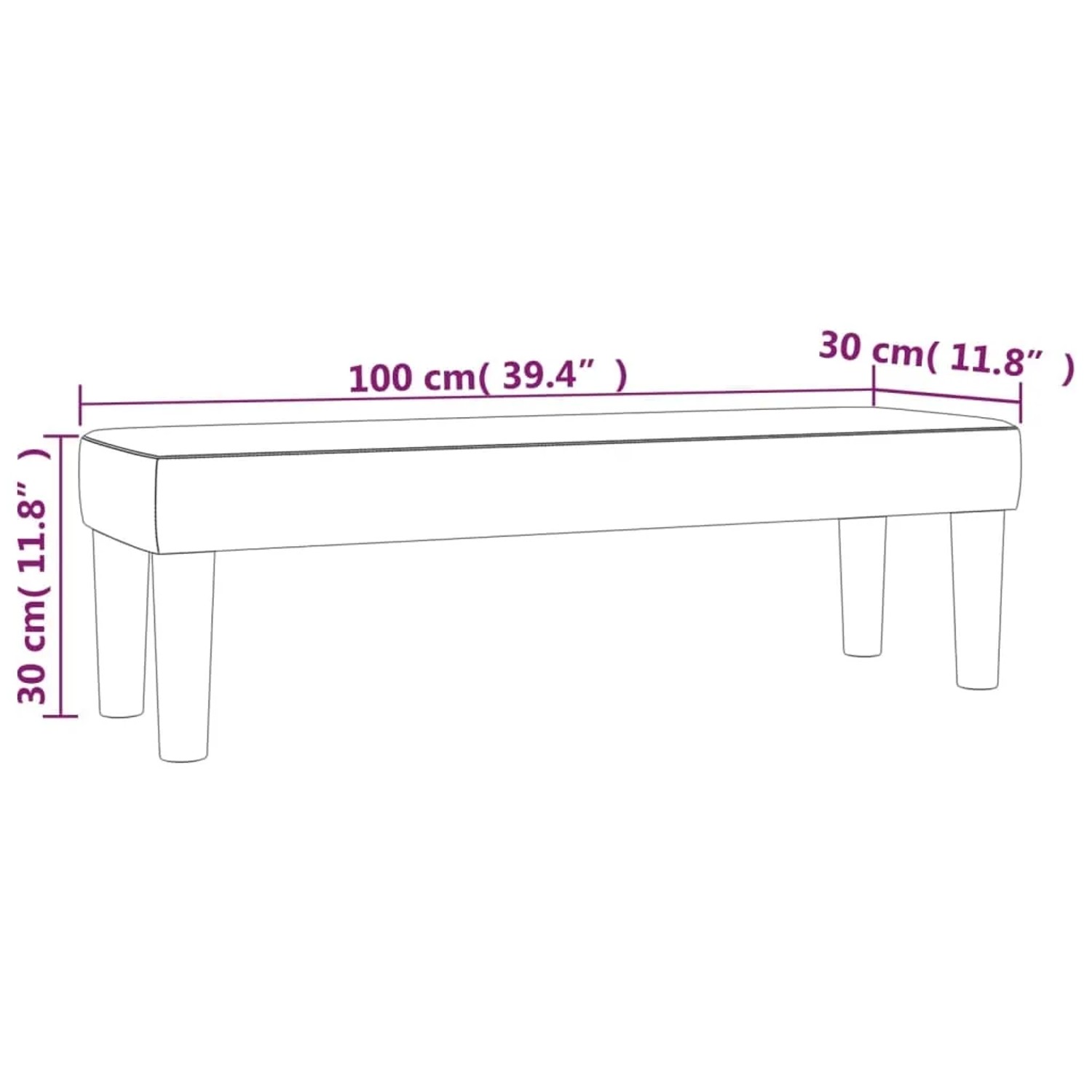 vidaXL Sitzbank Dunkelgrau 100x30x30 cm Samt 346667_7