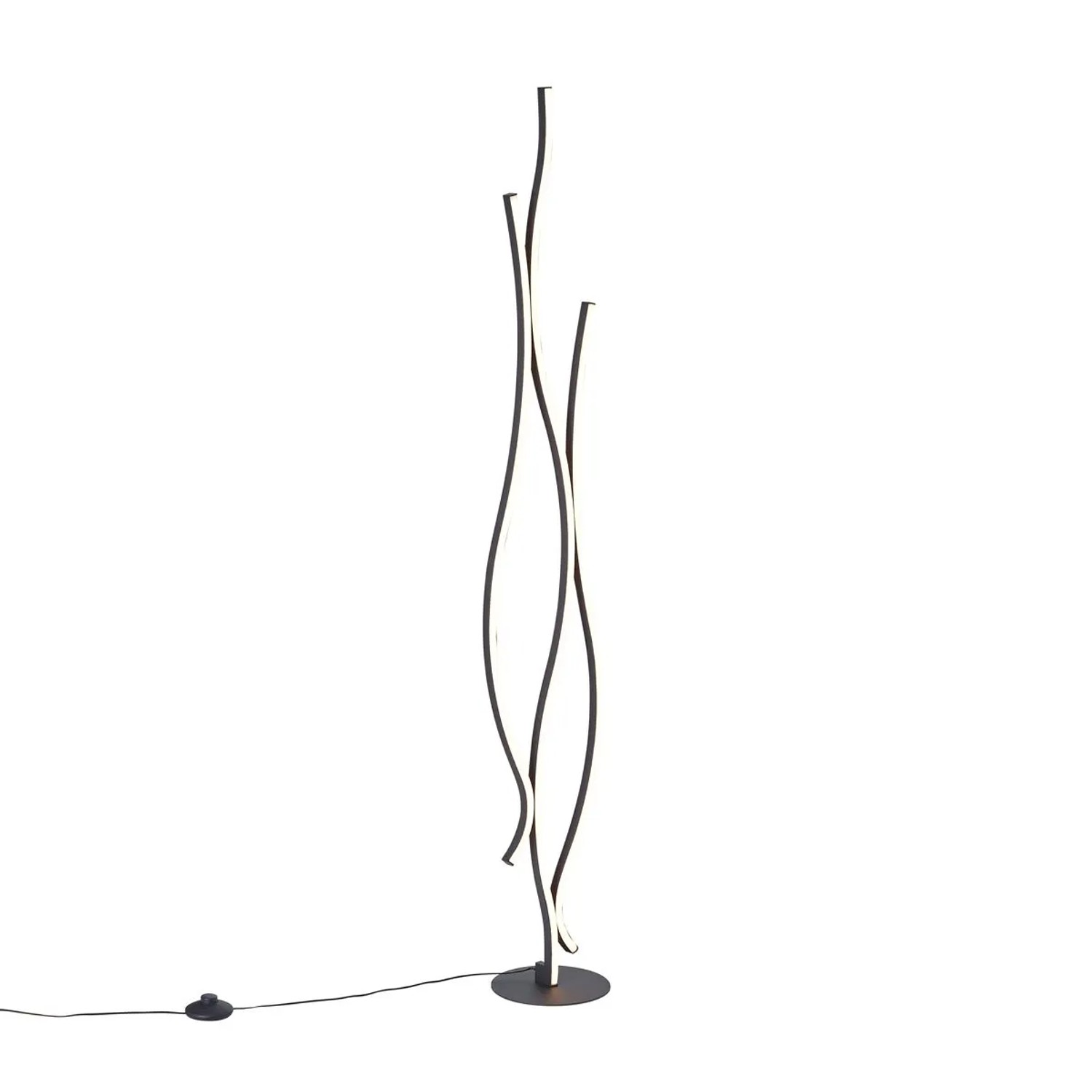 QAZQA Design Stehleuchte Schwarz inkl  LED Dimmbar Ying