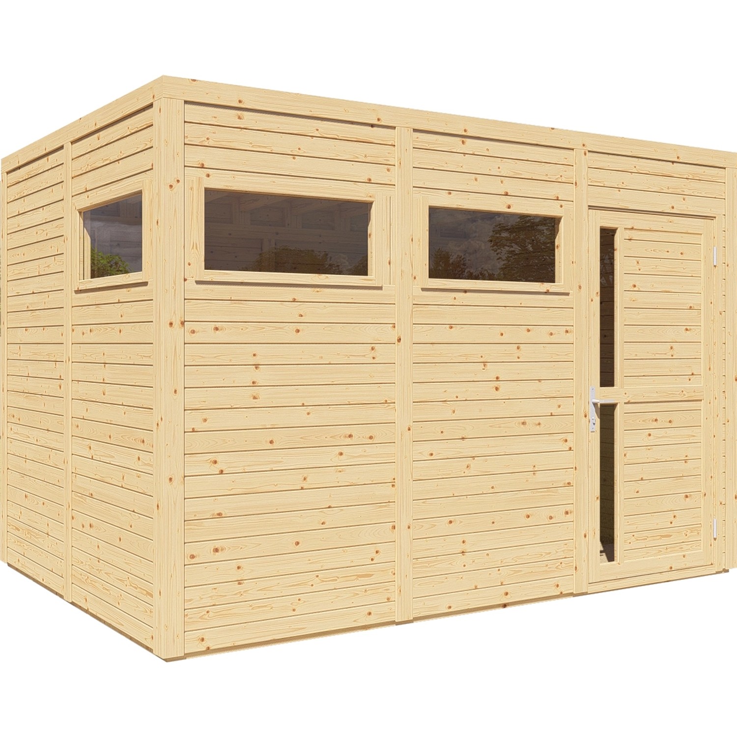 Bertilo Holz-Gartenhaus Cubus 3 Natur 337 cm x 234 cm FSC®