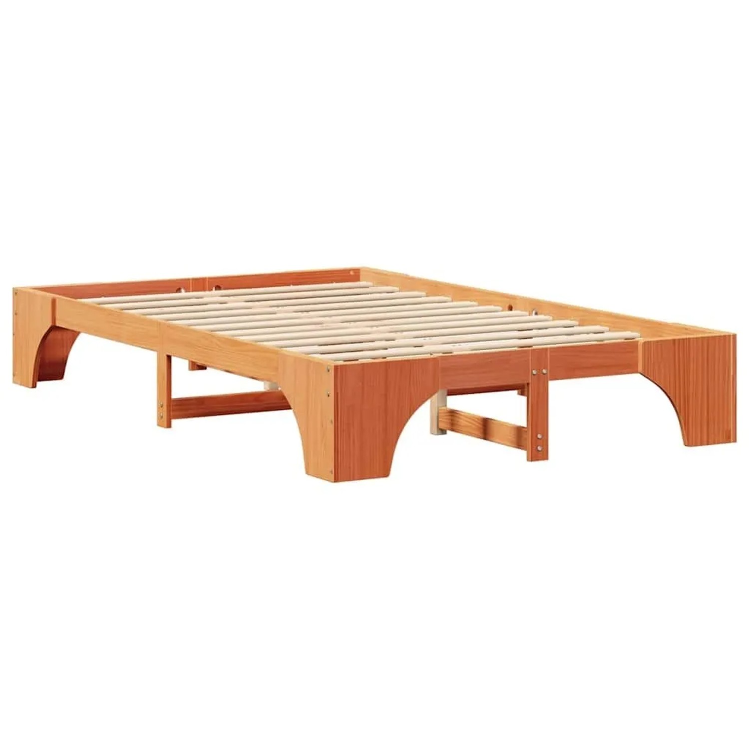 vidaXL Bettrahmen Wachsbraun 120 x 190 cm Massives Kiefernholz 872958
